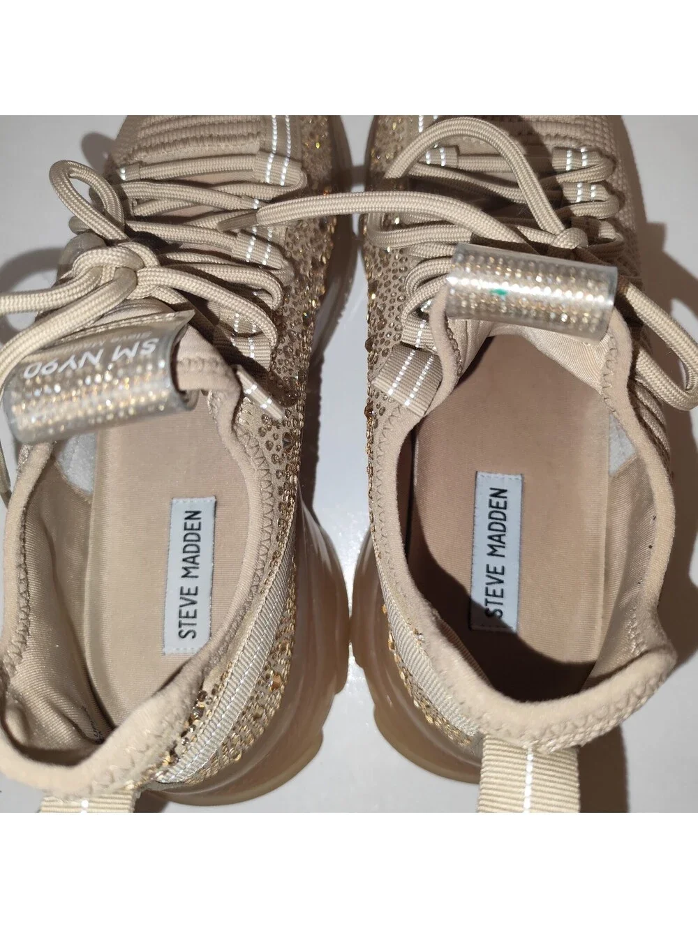 Steve Madden Maxima Rhinestone Sneakers SMNY90 in Blush Women's Size 11 M